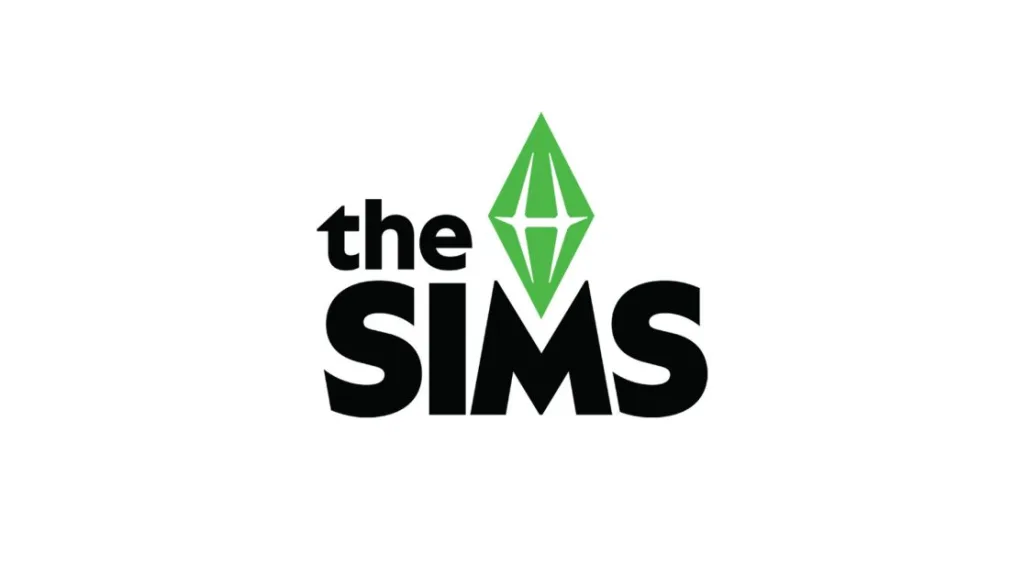The new The Sims logo on a white background. It has a green plumbob on top of the M.