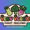 The Very Veggie Legacy Challenge cover asset showing multicoloured vegetable text alongside a squash, broccoli, and raddish.