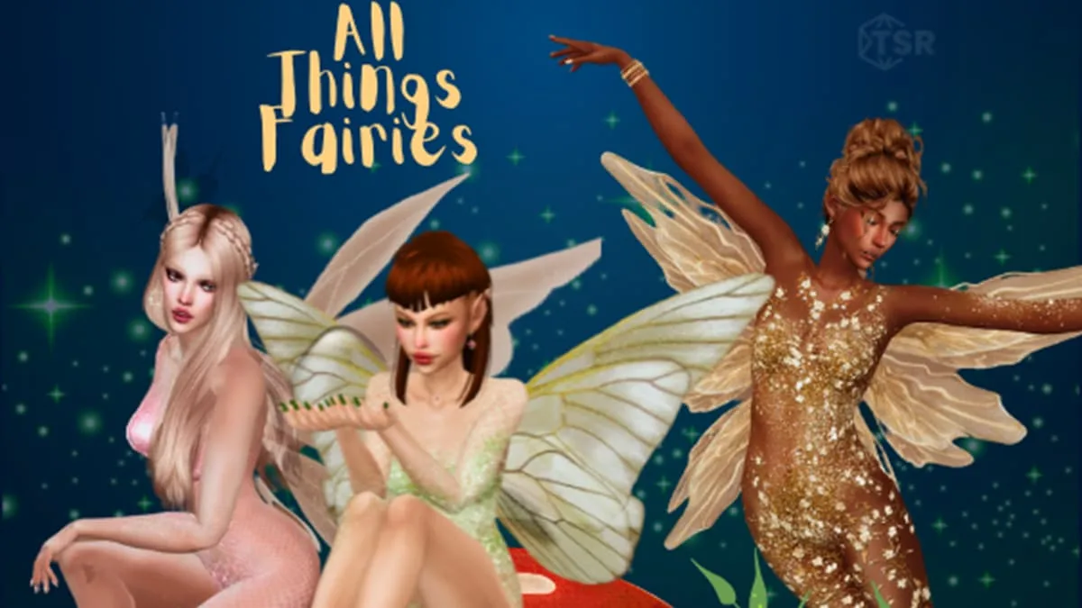 A picture of three fairies posing beneath a title readling 'all things fairies'.