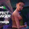 A picture of a female fairy with facial tattoos facing the camera. Text is overlaid showing the words 'Perfect Stranger. FKA Twigs.'