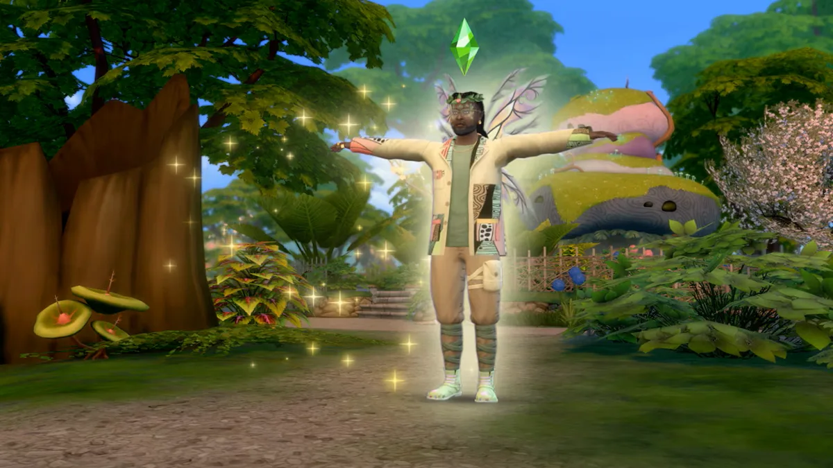 A picture of T-Pain as a fairy, mid-rotation and t-posing.