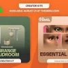 A picture of two kits side by side, on the left is a picture of a cupboard, coat hanger and linen basket. On the right, close-ups of a woman's face showing various different cosmetics applied.