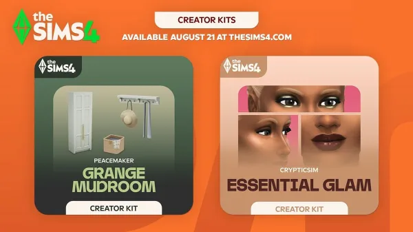 A picture of two kits side by side, on the left is a picture of a cupboard, coat hanger and linen basket. On the right, close-ups of a woman's face showing various different cosmetics applied.