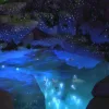 Sims in Adventure Awaits swimming around in a bioluminescent pool full of jellyfish.