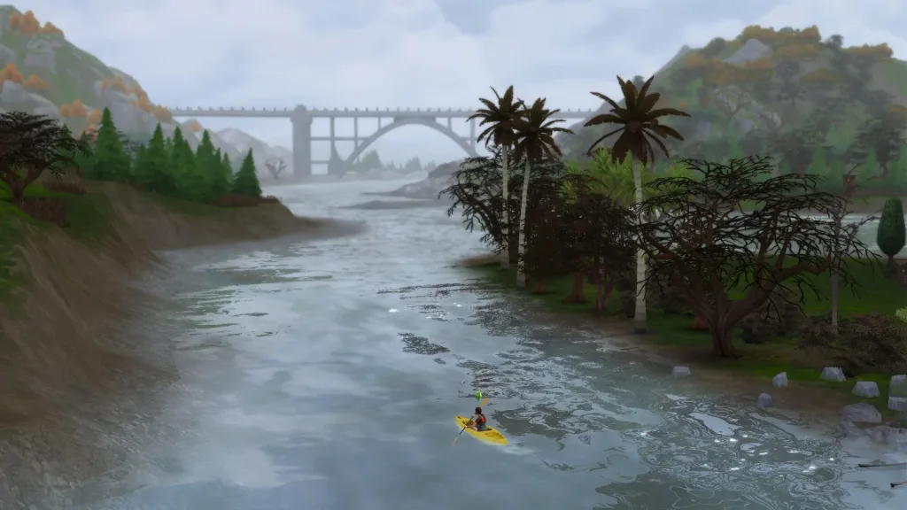 kayaking on river