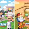 A picture of blocky-headed characters in a dual picture, one more modern and the other medieval-themed.