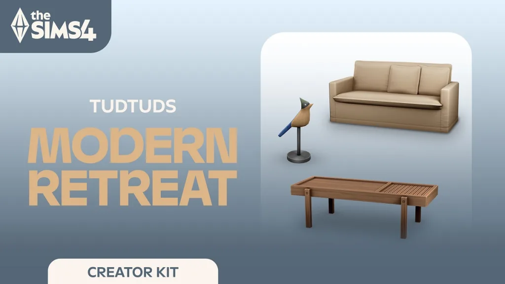 A picture of a selection of modern furnishings including a minimalist table and couch.